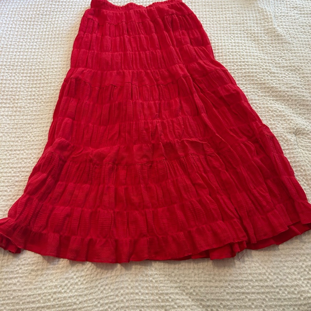 NWT Max Studio Vibrant Red Maxi Skirt